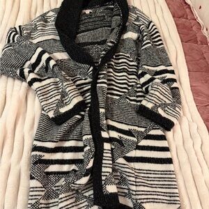 Merona Black and White Patterned Cardigan